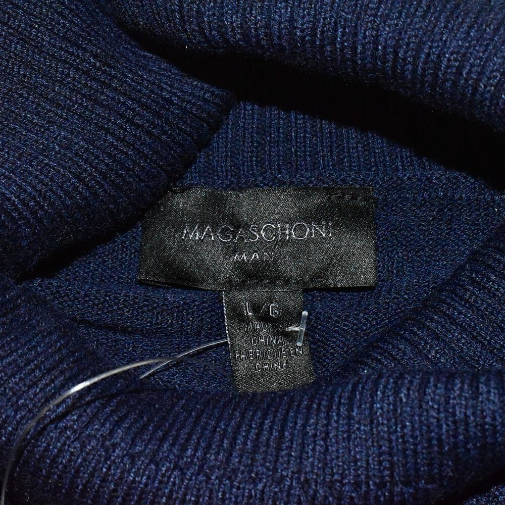 Magaschoni Man Long Sleeve Turtleneck Pullover Sweater Wool Blend Shirt Size L - Picture 3 of 10